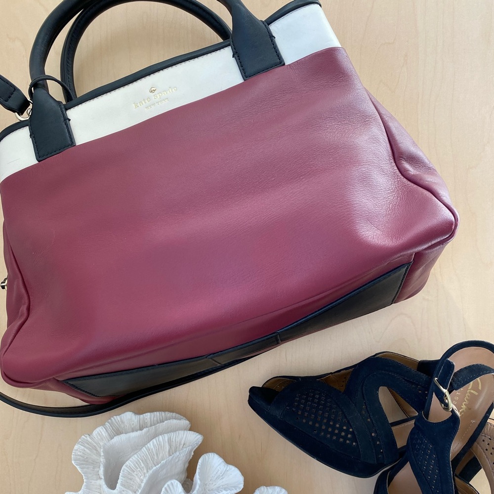 Kate Spade Cedar Street Satchel & Wallet MaroonBlk - Picture 3 of 16